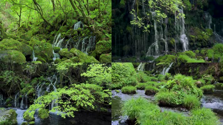  4K绿水青山合集-唯美瀑布高山流水