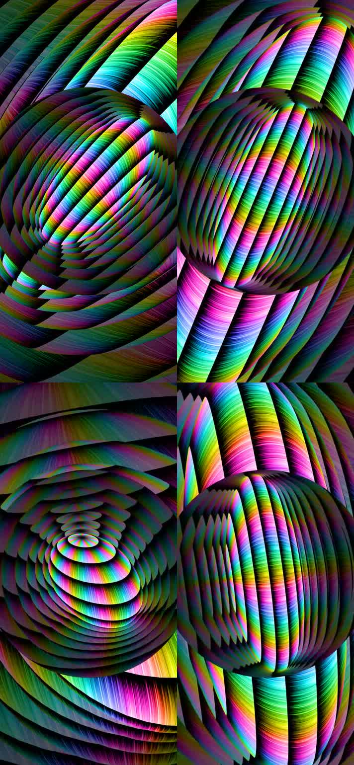 迷幻宇宙，螺旋漩涡扩散三维旋转迷幻