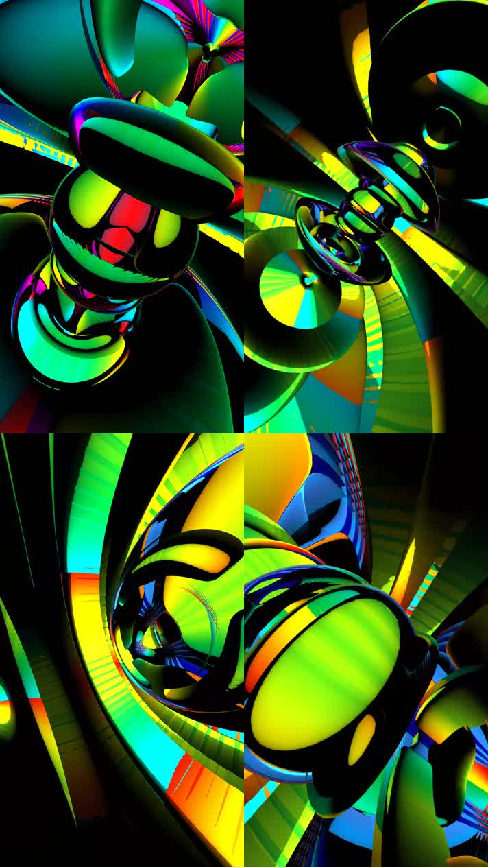 迷幻宇宙，螺旋漩涡扩散三维旋转迷幻