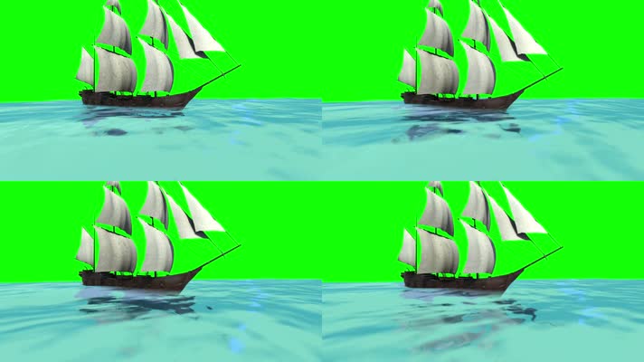 绿幕视频素材帆船