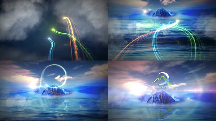 光线穿梭远山日出logo