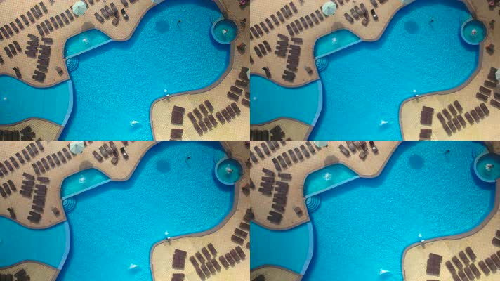 航拍游泳池，高端酒店