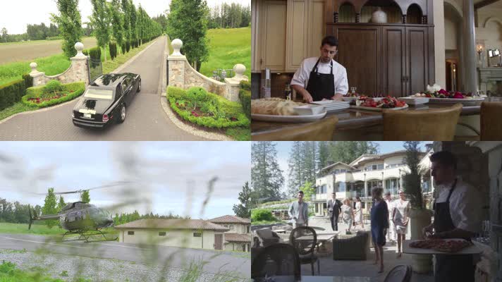 豪华别墅，成功人士，商务聚会4k