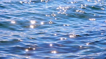 水面波光粼粼，波光点点