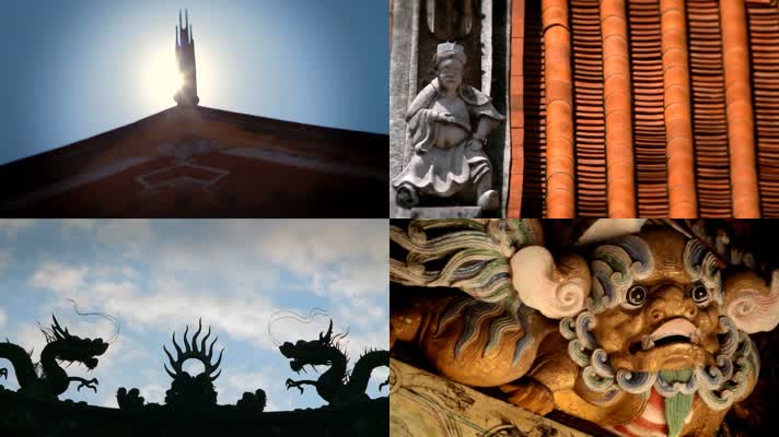 庙宇寺庙建筑，神像香火