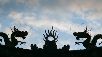 庙宇寺庙建筑，神像香火