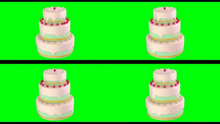 绿幕视频素材生日蛋糕