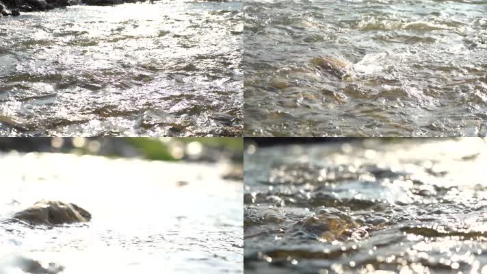 河水流动也可以光斑闪耀，唯美空镜头