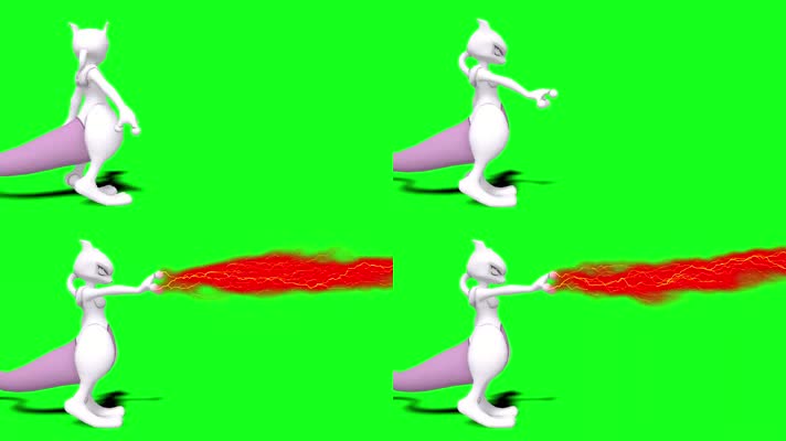 绿幕视频素材口袋妖怪超梦