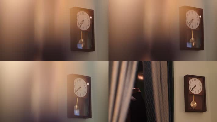 老式机械挂钟，钟摆，时光流逝4k视频素材