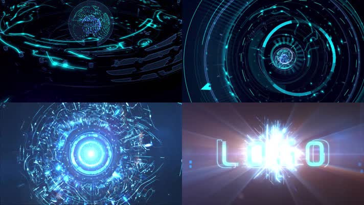 炫酷科技时空隧道穿梭片头logo