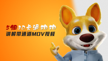 3D动漫卡通宠物狗狗动物解说动作视频