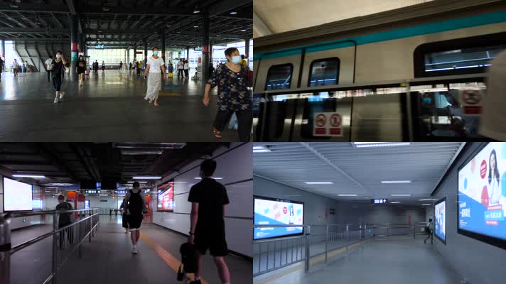 【原创】4K实拍车站地铁行走运动延时