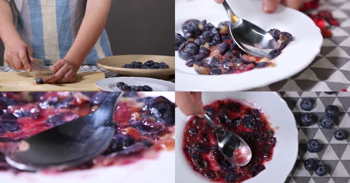 11 蓝莓压碎 压成蓝莓泥 厨房 制作 