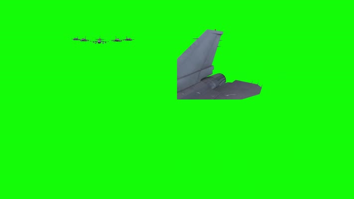 绿幕抠像战斗机群飞过展示视频