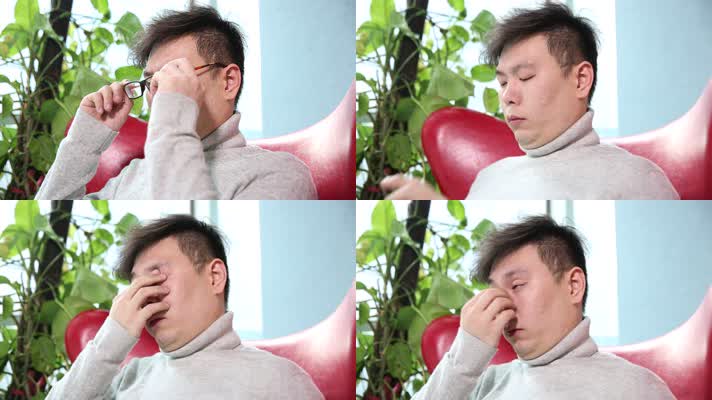 25 男人眼睛干涩揉眼睛疲劳疲惫 眼睛 