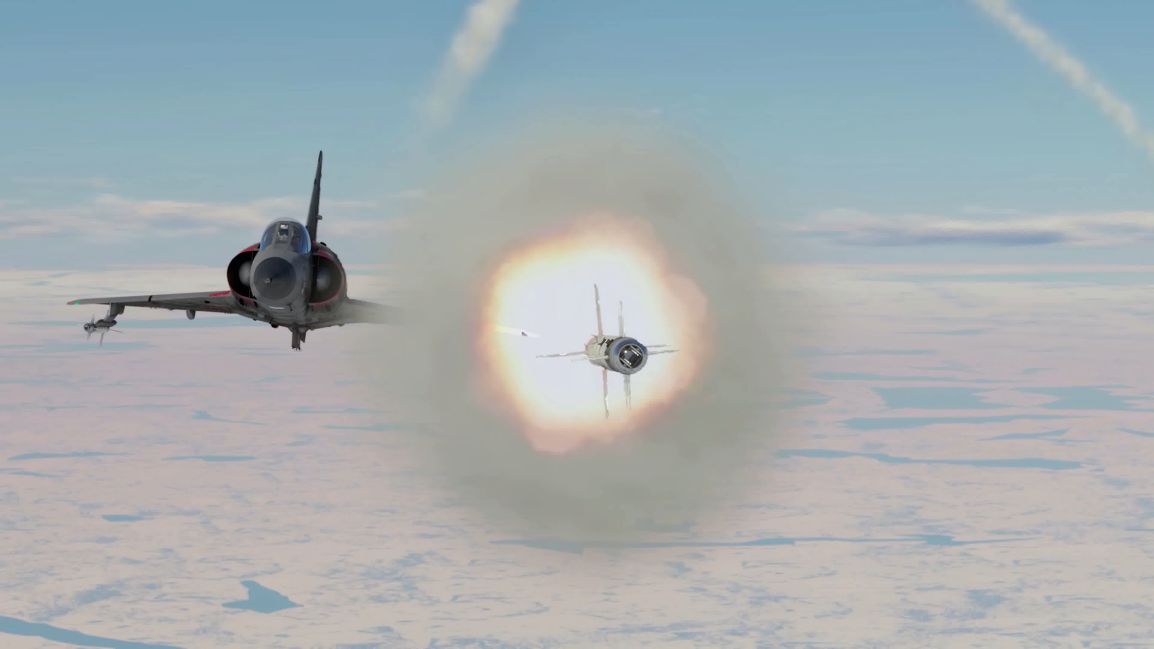 战争动画，战机空战，空空导弹击落