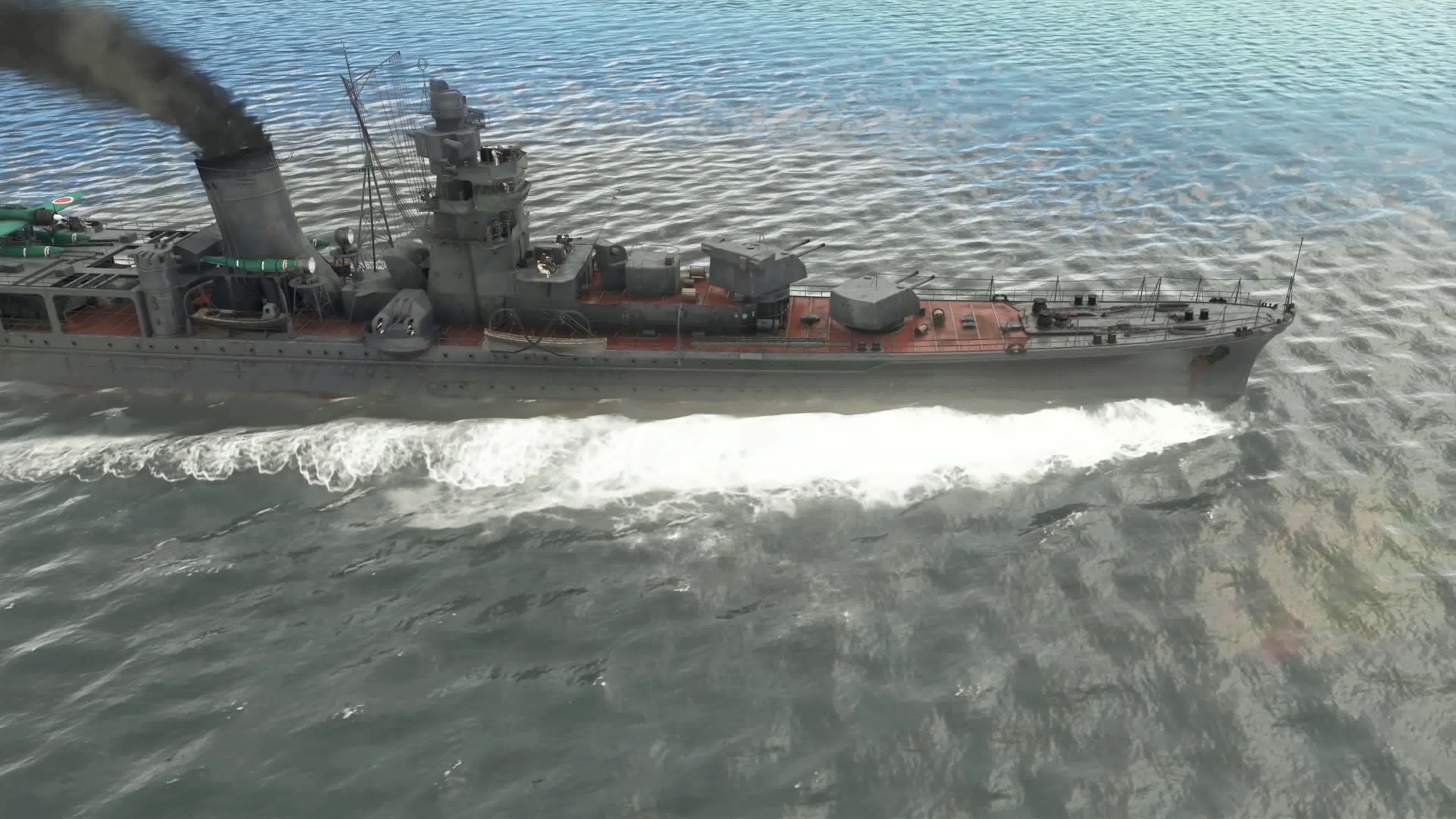 战争动画，军舰舰队，海战击沉