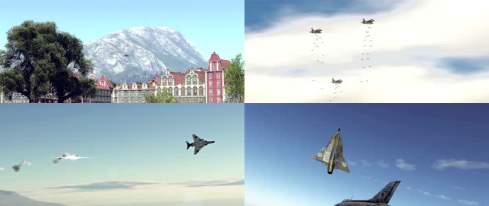 战争动画，战机空战，闪避攻击