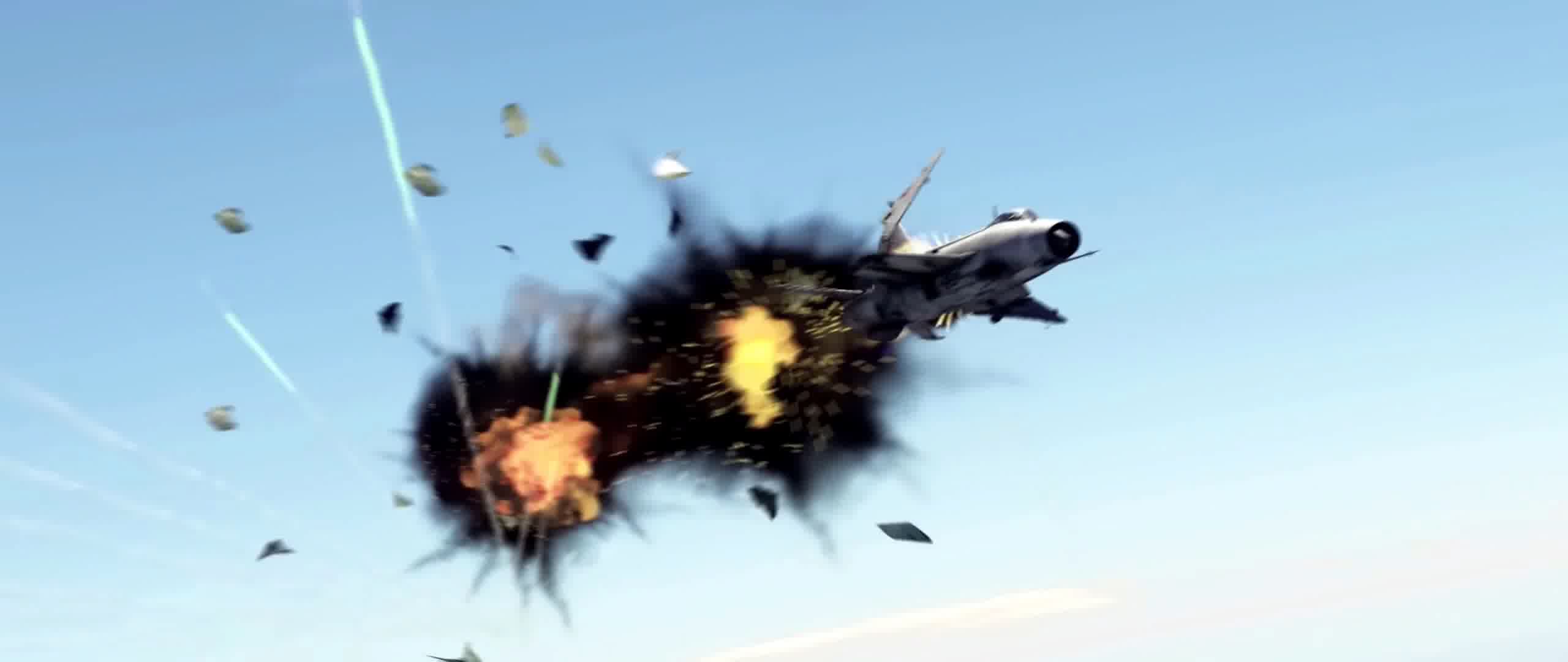 战争动画，战机空战，闪避攻击