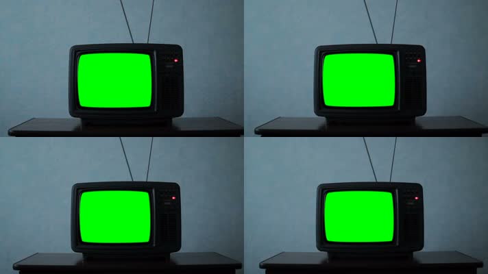 老式电视，电视绿屏，电视绿幕