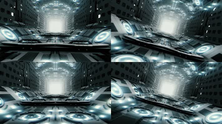【无缝循环】科幻隧道穿梭背景