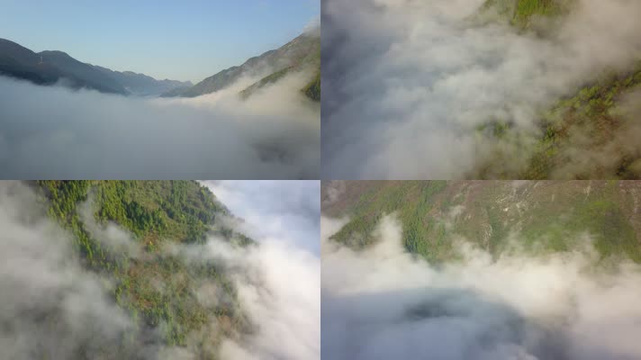 航拍山林云雾缭绕4K