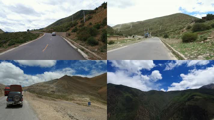 西藏途中实拍进藏路途盘山道山路高原险路危险风景旅游景点自驾游开车