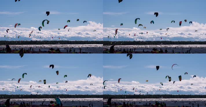 海边滑翔伞，度假休闲运动