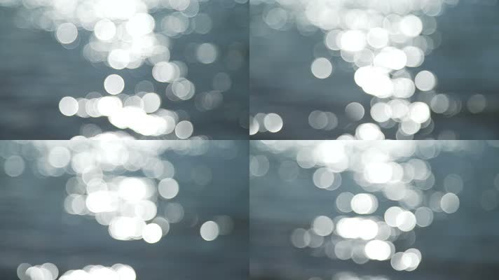 水面波光粼粼，朦胧模糊梦幻水面