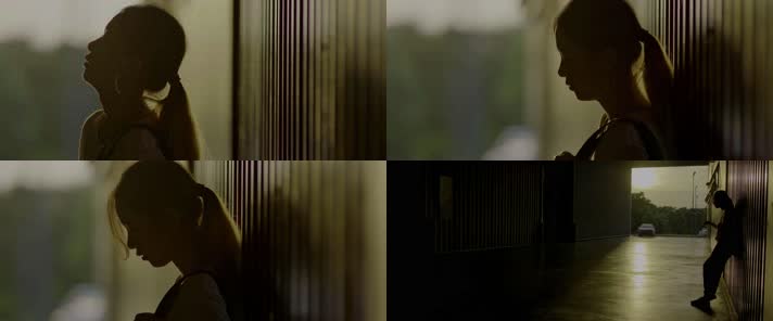 少女情绪,心事难受,逆光轮廓 少女情绪,心事难受,逆光轮廓