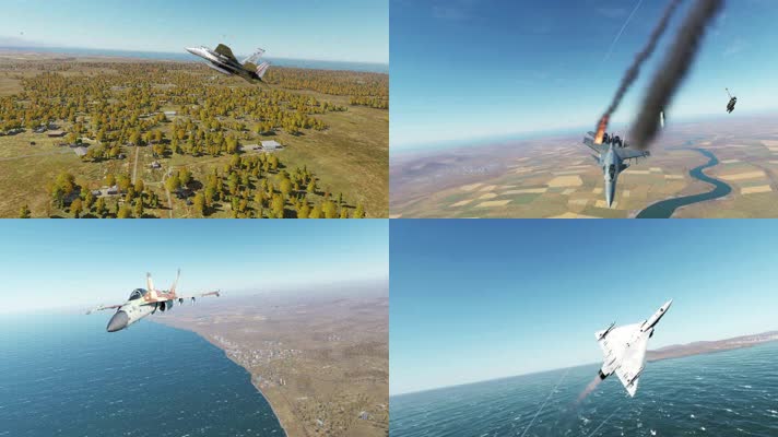 战争动画，战机空战，击落战机