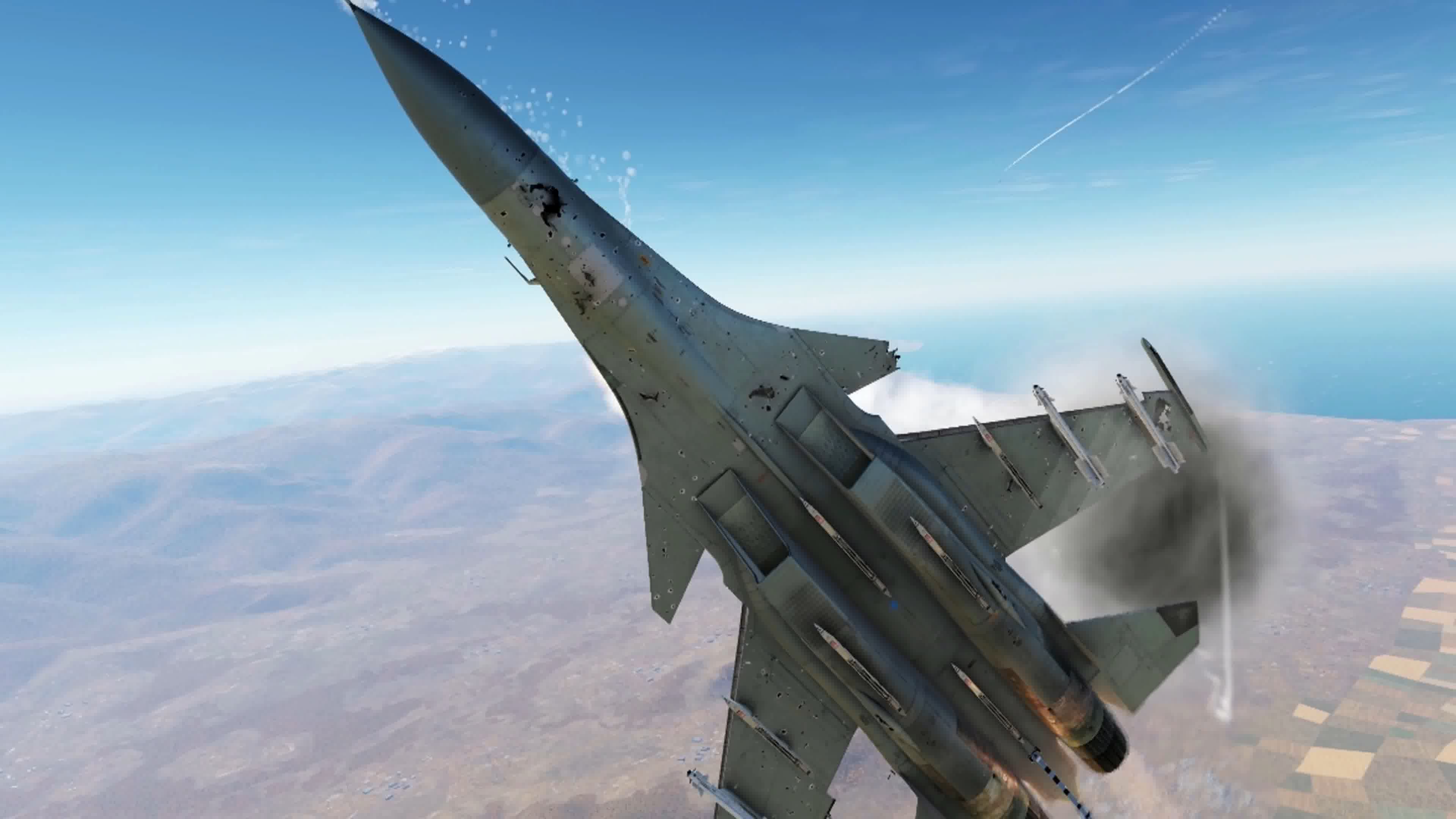 战争动画，战机空战，击落战机