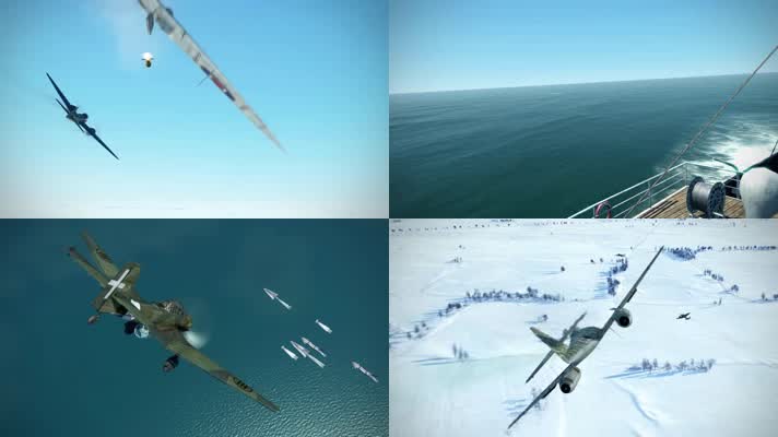 战争动画，战机空战，击落战机