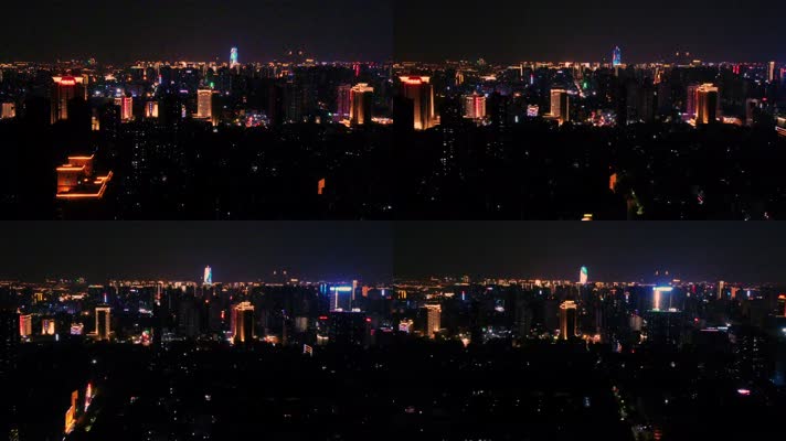 4K郑州金水区夜景航拍