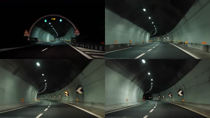 开车，城市隧道穿梭，速度感车速