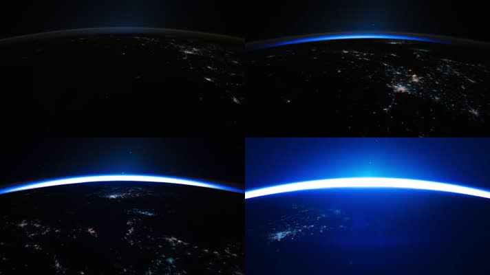 4K卫星航拍地球夜景