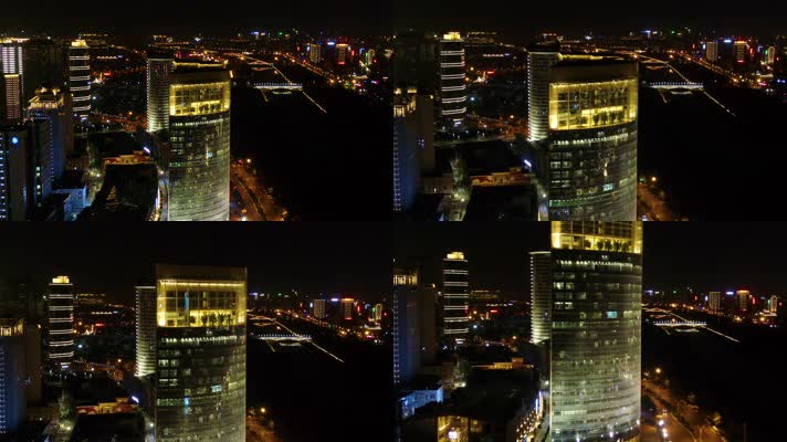 4K郑州商品交易所夜景航拍