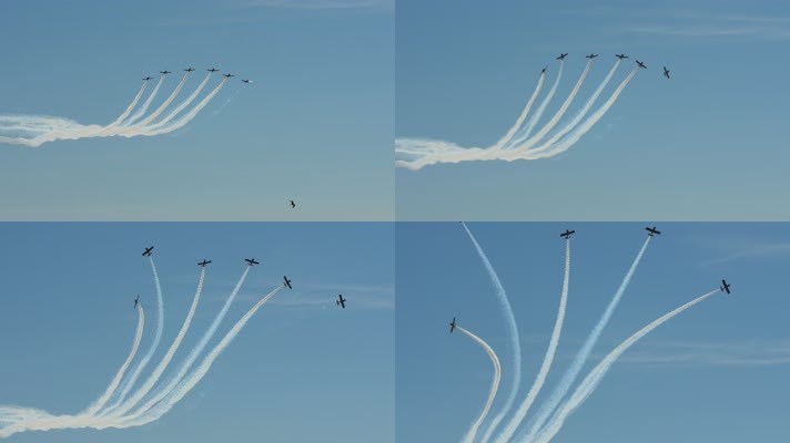 飞行表演，航空展飞机飞行表演编队