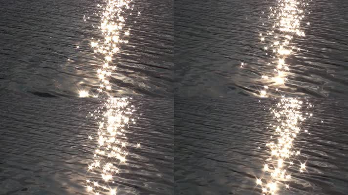 水面上的太阳耀斑，波光粼粼