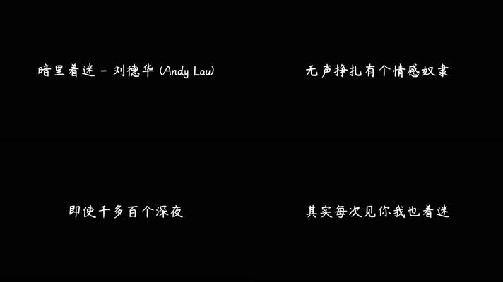 刘德华 - 暗里着迷（4K）