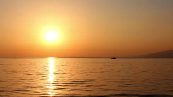 黄昏大海，金色海洋，黄金海面