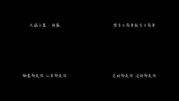 徐薇 - 大城小爱（1080P）