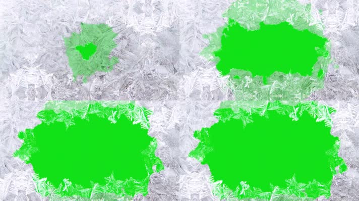 绿幕视频素材冰冻冰花