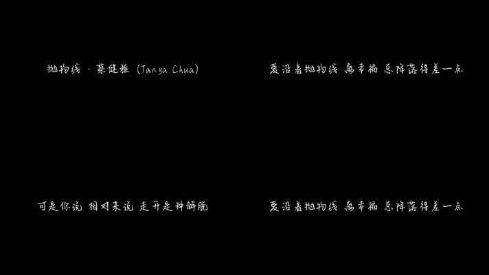 抛物线 - 蔡健雅（1080P）