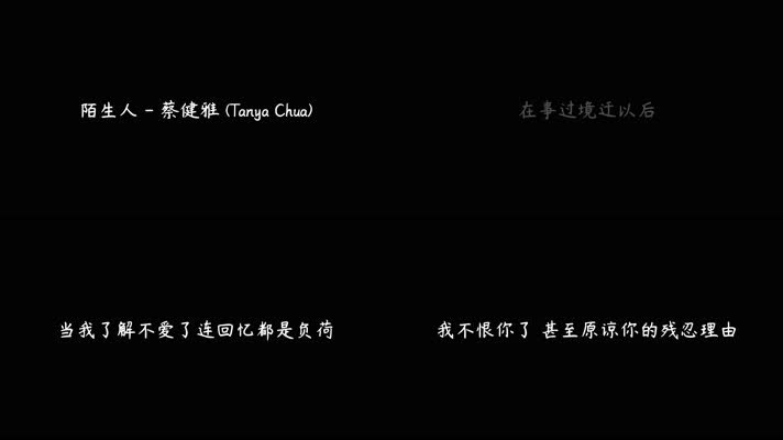 陌生人 - 蔡健雅（4K）