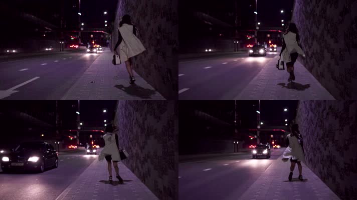 女人晚上街边行走 女人晚上街边行走