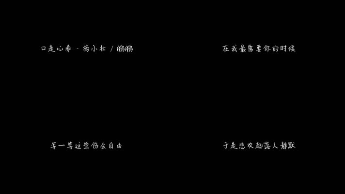 杨小壮 - 口是心非（1080P）