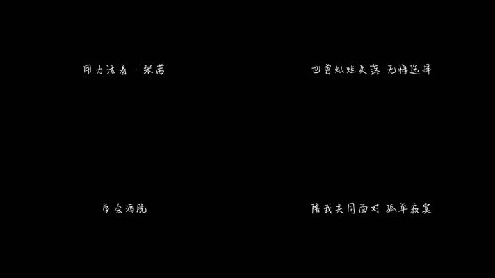 张茜 - 用力活着（1080P）