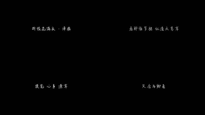 泽典 - 折枝花满衣（1080P）